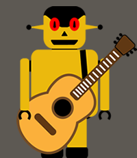 a robot playing the guitar